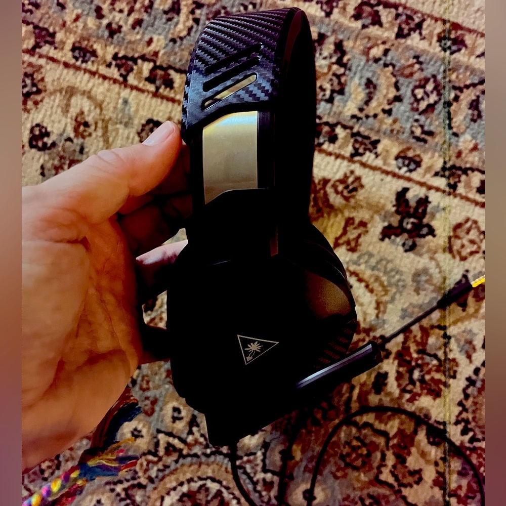Gaming headphones, brand turtle beach.